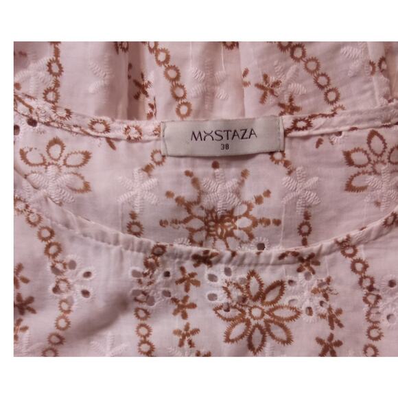 Mostaza Top Junior Girl Casual  Size Medium Color White and Brown - Picture 3 of 6